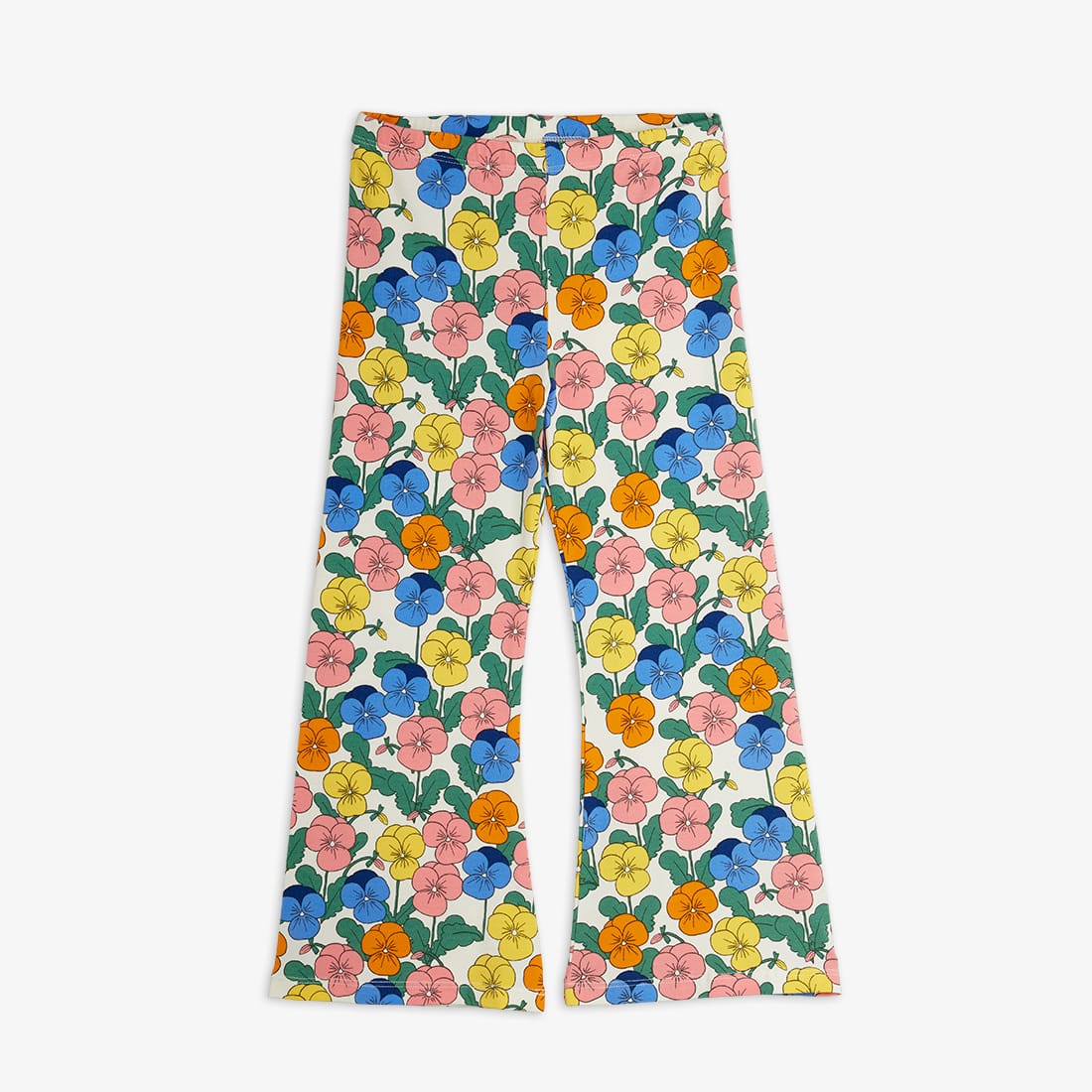 Mini Rodini Violas AOP Flared Trousers - Spodnie dzwony z organicznej bawełna